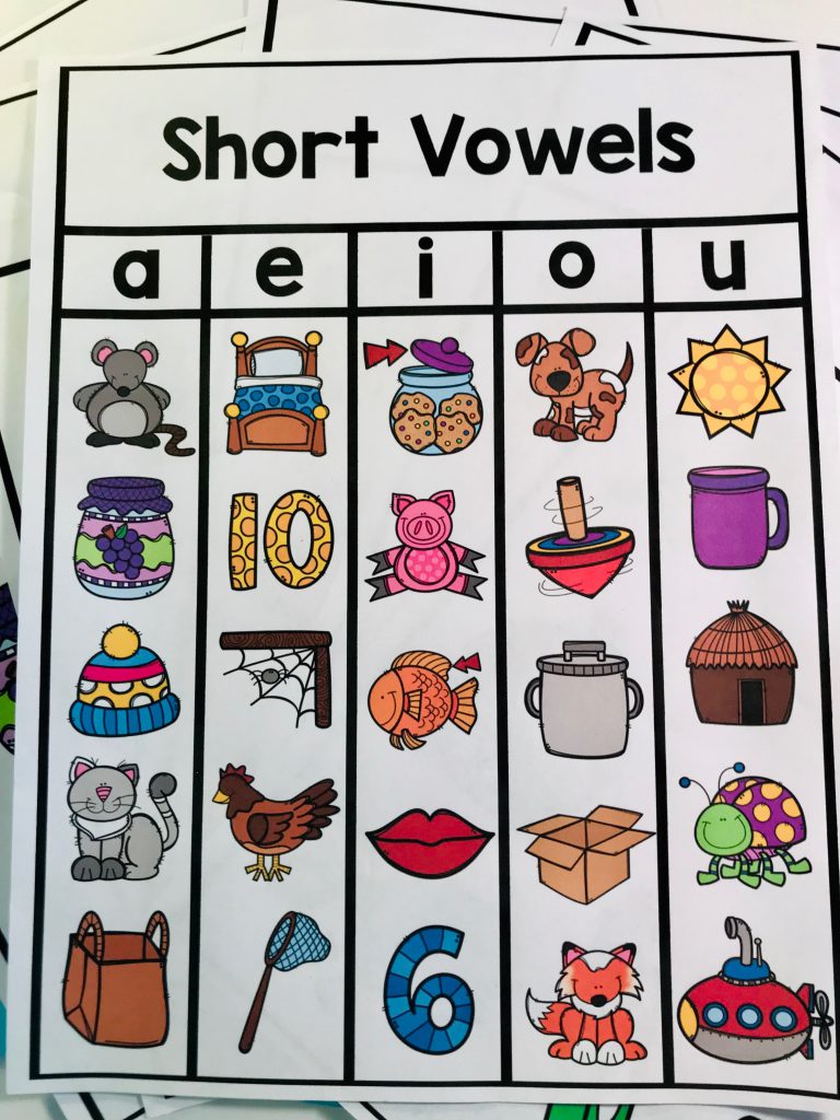 Short Vowel Anchor Chart Parts by Anchor Charts and Paper Hearts